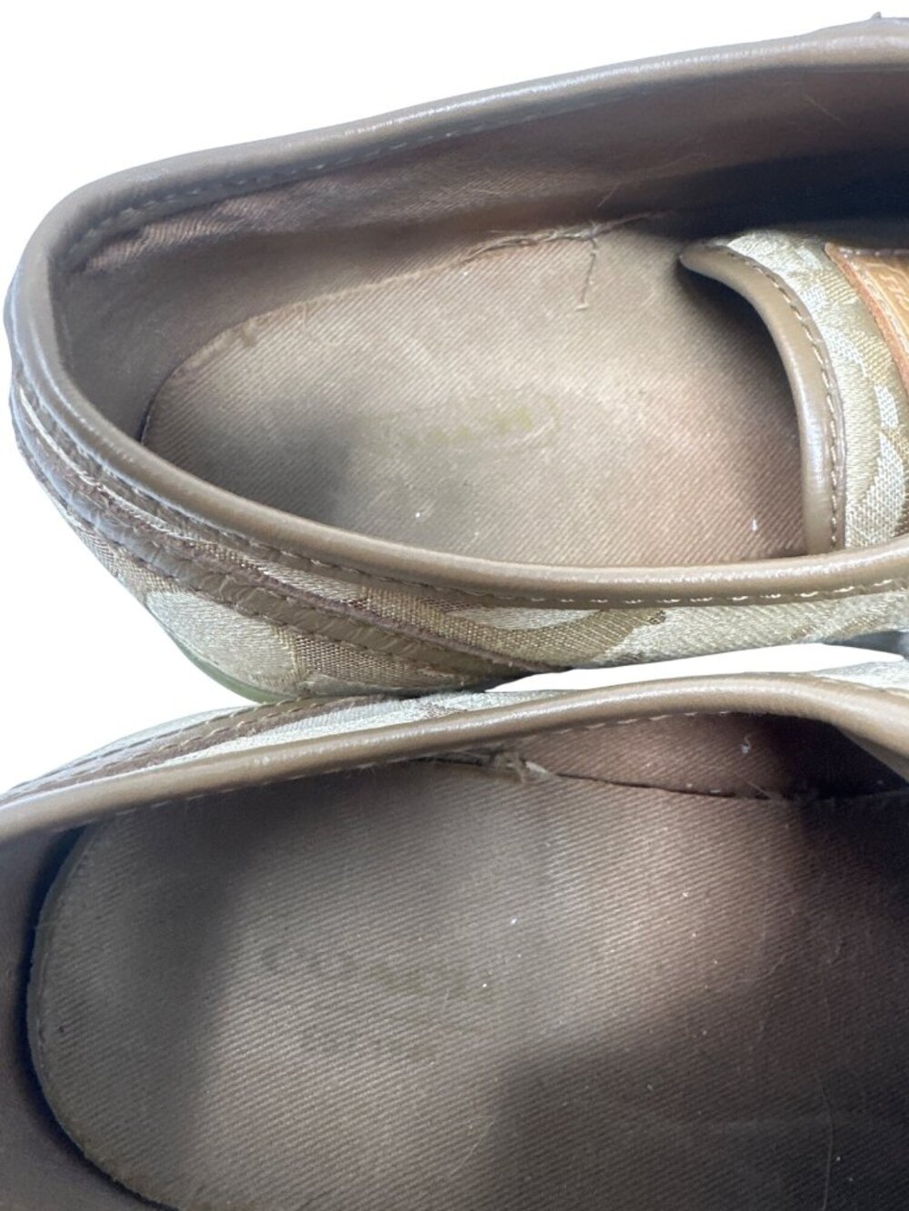 COACH Dee Signature Women's Shoes Sneakers GOLD Khaki / Brown Size 7.5 B - Picture 6 of 9